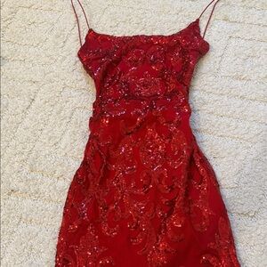 Elegant Red Sequin Dress